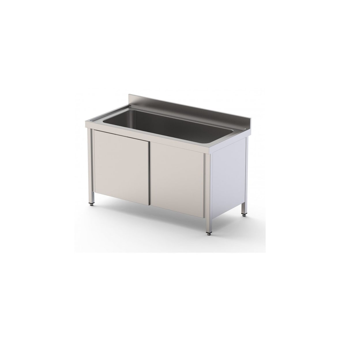 Fregadero Industrial Acero Inoxidable 1000x700x850mm 1 Cuba Gran Capacidad Con Puertas Correderas