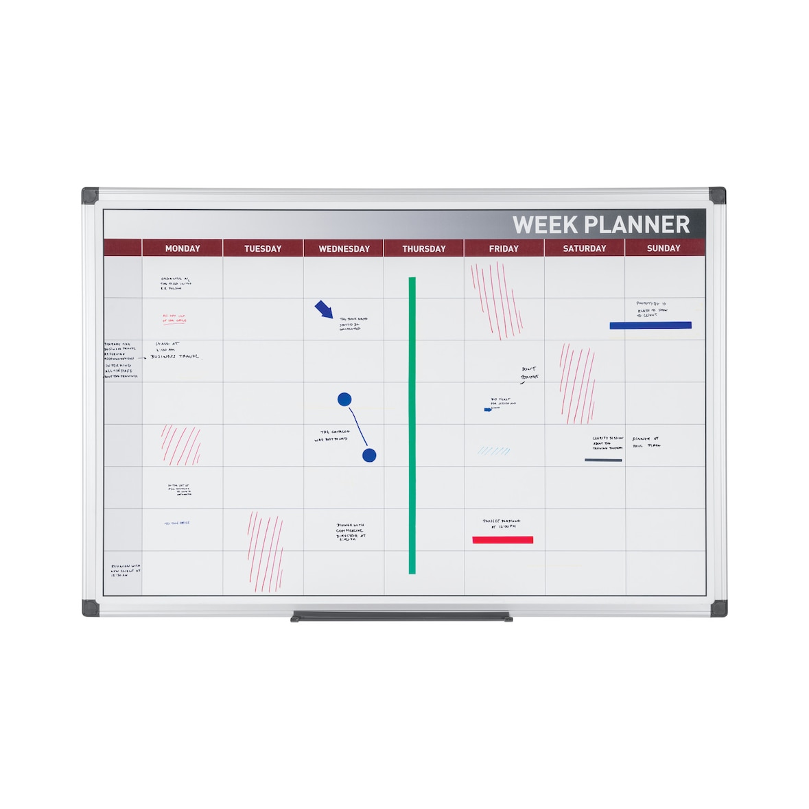 Planning semanal lacado magnetico Bioffice marco aluminio 600X900