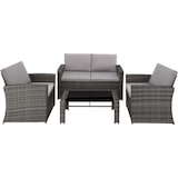 thumbnail of tectake Salon bas de jardin LUCQUES 4 places - gris/gris clair - 404918