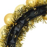 thumbnail of vidaXL Weihnachtsballkränze 2 pcs Gold 33 x 33 x 7 cm Polystyrol