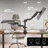 thumbnail of ONKRON Monitor Halterung 2 Monitore für 17 - 42 Zoll Bildschirme bis 15 kg pro Arm, dual Monitor Arm mit Gasdruckfeder,  VESA 75x75-100x100, G140-B