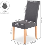 thumbnail of Esszimmerstuhl 2er-Set, Polsterstuhl im Set, zeitloses Design, Belastbarkeit 110 kg, Dunkelgrau, Beine Holz, Raburg Alexandra