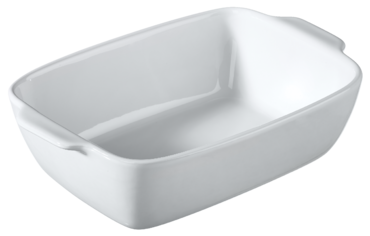 METRO PROFESSIONAL Pirofila rettangolare, gres, 26 x 16 x 6.5 cm, impilabile, resistente a temperature fino a 250 °C, con manici, bianco