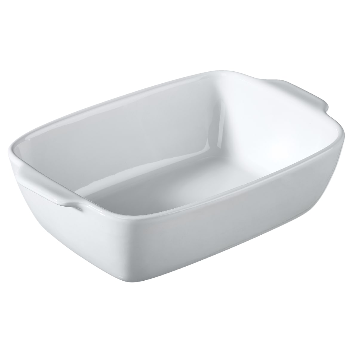 METRO PROFESSIONAL Assadeira retangular com pegas, grés,  26 x 16 x 6.5 cm, empilhável, resistente ao calor até 250 °C, branco
