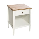 thumbnail of Table d'appoint Table de chevet 1 tiroir en Bois blanc et naturel H 48 cm