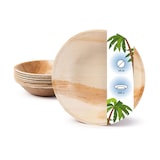 thumbnail of onlyleaf 200 Stück Einwegteller Ø 18cm Palmblatt-Teller, rund, biologisch abbaubar, umweltfreundlich, kompostierbar, wiederverwertbar, Wegwerfteller