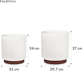 thumbnail of Enspijk Blumentöpfe 2er-Set 2 Größen Walnussholz Polystone handgemachtWeiß