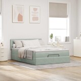 thumbnail of vidaXL Ottoman-Bett mit Matratze Hellgrau 140x200 cm Samt