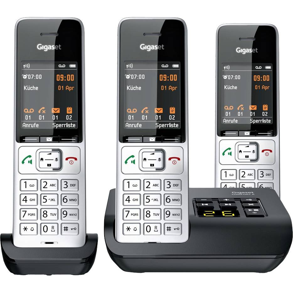 Gigaset COMFORT 500A trio DECT, GAP Schnurloses Telefon analog Babyphone, Freispre L36852-H3023-B111