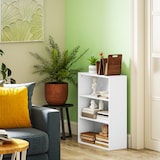 thumbnail of Bücherregal 3 Ebenen 2 verstellbare Regalböden Wohnzimmer Büro 60x24x80 cm Weiß