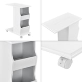 thumbnail of Helloshop26 - Mesa de centro mesa de sala de estar mesa lateral com rodízios e porta-revistas MDF laqueado branco e plástico 53 x 03_0004164
