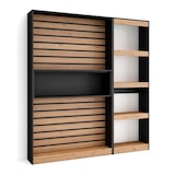 thumbnail of Estantes de prateleiras, Livraria, Prateleira livros, 170x25x186cm, Sala de estar, Escritório, Sala de  jantar, Carvalho e preto _ 82_1