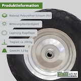 thumbnail of 2x Schubkarrenrad pannensicher Vollgummi 4.80/4.00-8 grau/schwarz + Achse Ersatzrad Reifen PU