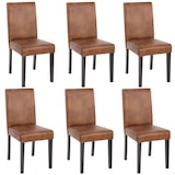 thumbnail of CHEFGASTRO 6er-Set Esszimmerstuhl Stuhl Küchenstuhl klassisch und zeitlos HxBxT 90x43x56cm Sitzhöhe 45cm Textil dunkle Beine Wildlederimitat