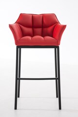 thumbnail of Barhocker GIBEL - Kunstleder Rot 64x48x110 cm Schwarz | Barstuhl Mit Lehne Tresenhocker Tresenstuhl Kneipenhocker Kneipenstuhl