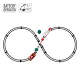 thumbnail of ECD Germany Weihnachtszug Set 22-teilig, batteriebetrieben mit Licht & Sound, Lokomotive, 3 Waggons & Schienen, Eisenbahn für Weihnachtsbaum, Kinder