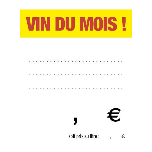 MA CAVE INNOVANTE, étiquettes prix pour Clipocol, modèle Vin du Mois B9, par 50