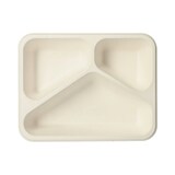 thumbnail of PAPSTAR 125 Siegelschalen, Zuckerrohr 3-geteilt 1150 ml 4,5 cm x 17,5 cm x 22,5 cm weiss