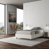 thumbnail of Französisches Doppelbett mit gepolstertem Behälter 140x190, weißem Azelia-Kunstleder