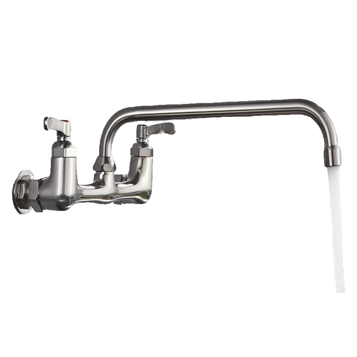 ALEX |Catering grifo monomando de pared plata| grifo cocina profesional acero inoxidable largo y plano | grifo restaurante pared caño recto