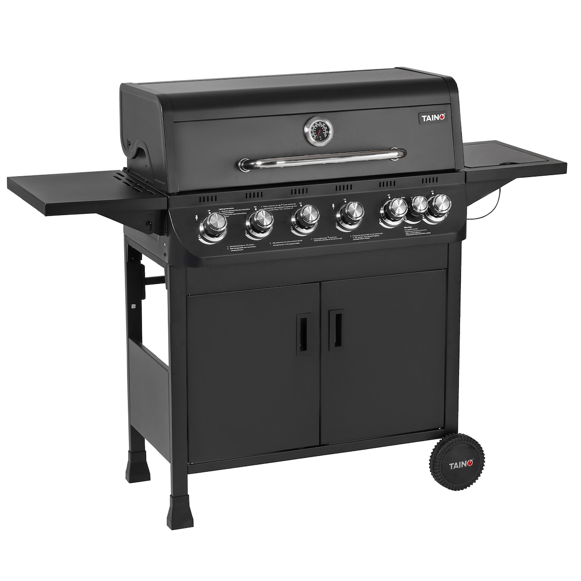 TAINO BRANDO 6+1 Gasgrill, 6 branders, zijbrander, barbecuewagen, gasgrill