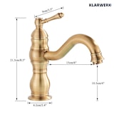 thumbnail of NALA | Vintage Hotel Gastro Messing gebürstet  niedrige Badarmatur |Retro Premium Edelstahl Wasserhahn  Waschbecken klein |Mischbatterie 2 Anschlüsse