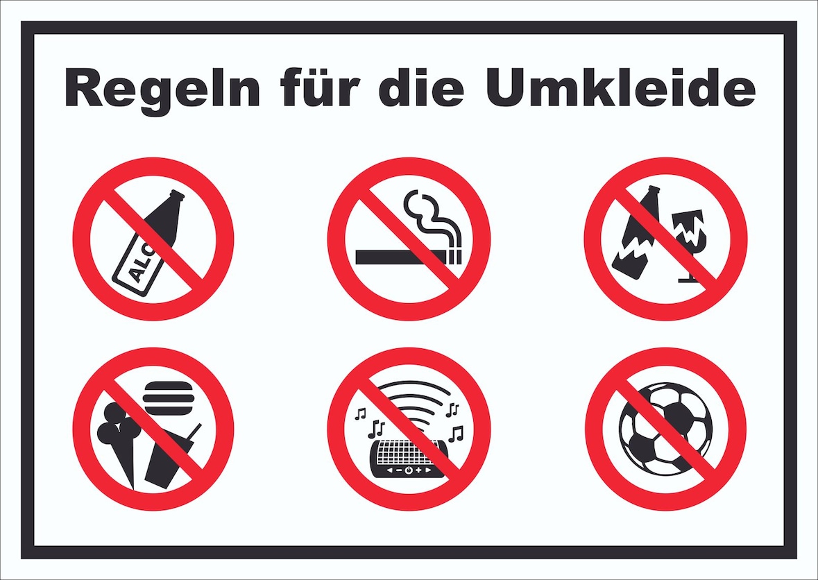 Schild Regeln Umkleide A3 (297x420mm)