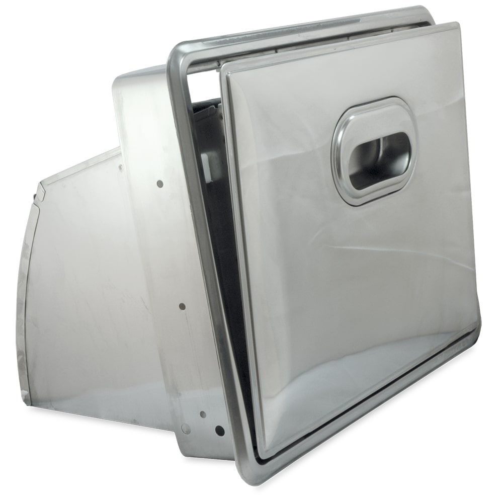 Tolva abatible para posos de café de 380x240x310 mm.