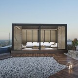 thumbnail of Weide Holzoptik Lamellenwand für Weide Pergola | drehbare Lamellen | aus Aluminium | anthrazit