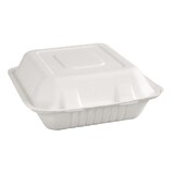 thumbnail of Fiesta kompostierbare Mahlzeitendosen aus Bagasse mit Scharnierdeckel, 22,3 cm (200 Stück)
