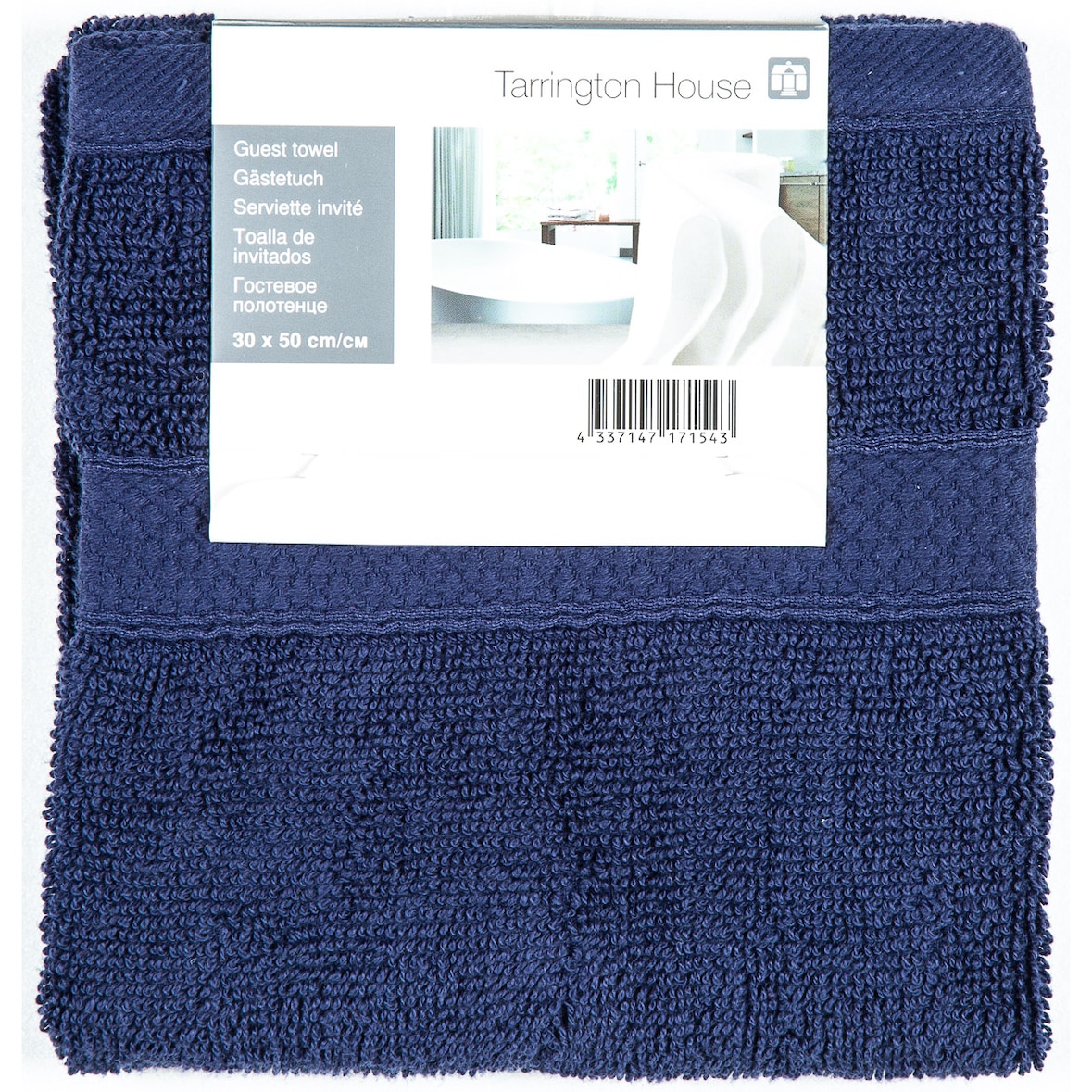 Tarrington House Toalha, algodão, 30 x 50 cm, azul