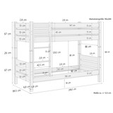 thumbnail of Etagenbett für Erwachsene Kiefer 90x200 Hochbett teilbar Rollrost Bettkästen 60.16-09 T80S2