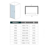 thumbnail of AICA Mampara de ducha frontal abatible perfil gris mate vidrio 5mm (686-716)x1850mm