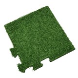 thumbnail of Rubber tegel met kunstgras toplaag - 50x50 cm - Puzzelsysteem (Hoekstuk)