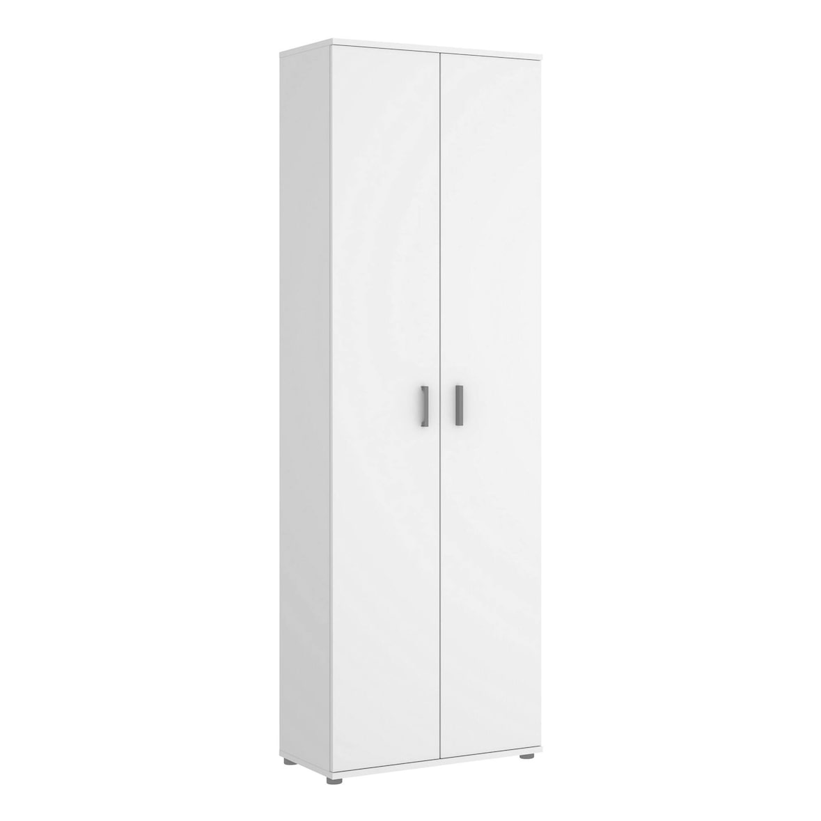 Dmora Armadio multiuso Serro, Mobile multifunzione portascarpe, Guardaroba a 2 ante, 61x35h190 cm, Bianco