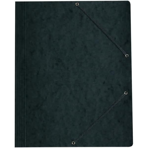 Einschlagmappe mit Gummizug Karton schwarz