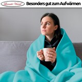 thumbnail of Kuscheldecke Petrol 220x240 cm Wolldecke Fleece extra weiche Wohndecke Sofa
