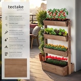 thumbnail of tectake Vertikalbeet Flora, lackiertes Holz, inkl. Pflanzvlies - 85 x 45 x 140 cm braun