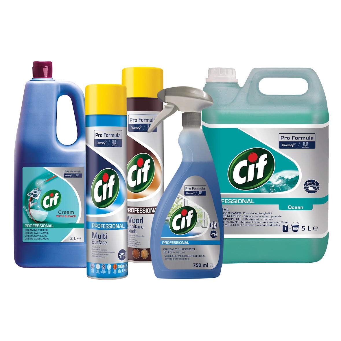 Detergentes y limpiadores para multisuperficies CIF