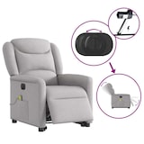 thumbnail of vidaXL Massagesessel mit Aufstehhilfe Elektrisch Wolkengrau Stoff