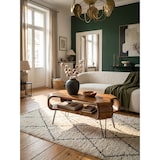 thumbnail of Couchtisch 100x60x47 cm Sheesham Massivholz Metall Sofatisch, Design Wohnzimmertisch Rechteckig mit Stauraum, Kaffeetisch Massiv, Großer Tisch