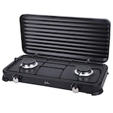 thumbnail of JATA JECG2702 - Fogão a gás portátil de 2 quemaidores com grelha. Para butano e propano. Tampa protectora extraível. Ideal para camping