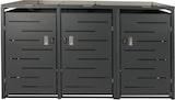 thumbnail of XL 3er-/6er-Mülltonnenverkleidung HWC-E83, Mülltonnenbox, erweiterbar 116x212x98cm ~ anthrazit Stahl, 100kg
