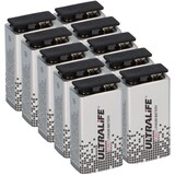 thumbnail of 10x Ultralife U9VL-J-P - 9V Block Power Cell Lithium Batterie 9V 1200mAh