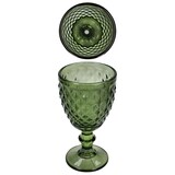 thumbnail of 6x Diamond Weingläser grün 200ml Glas Relief Weißwein-Kelch Rotwein Wasser Saft