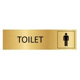thumbnail of CombiCraft Aluminium Türschild Gold Toilet Mann 165x45mm mit 3M-Tape