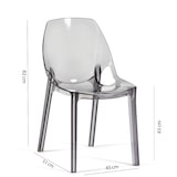 thumbnail of Set de 2 sillas de policarbonato transparente, apilables y monobloque, resistentes, diseño moderno, ideales para cocina, bar, restaurante–Luce–Ahumado