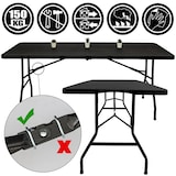 thumbnail of Gartentisch für 6 Personen - 180 x 74cm Klapptisch Rattan-Look Esstisch Klappbar