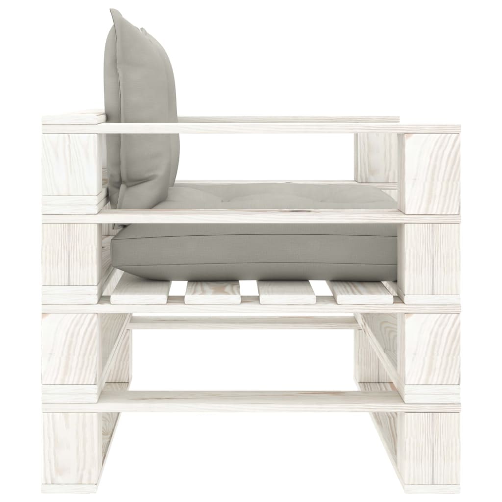 vidaXL Garten-Palettensofa mit Taupe-Kissen Holz