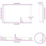 thumbnail of vidaXL Couchtischbeine U-Form 2 Stk. Anthrazit 60x(42-43) cm Stahl